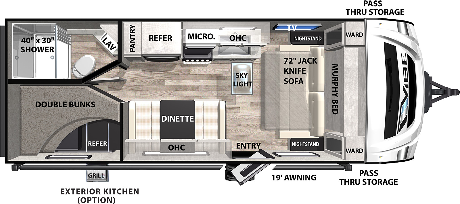 2022 FOREST RIVER VIBE 21BH, , floor-plans-day image number 0